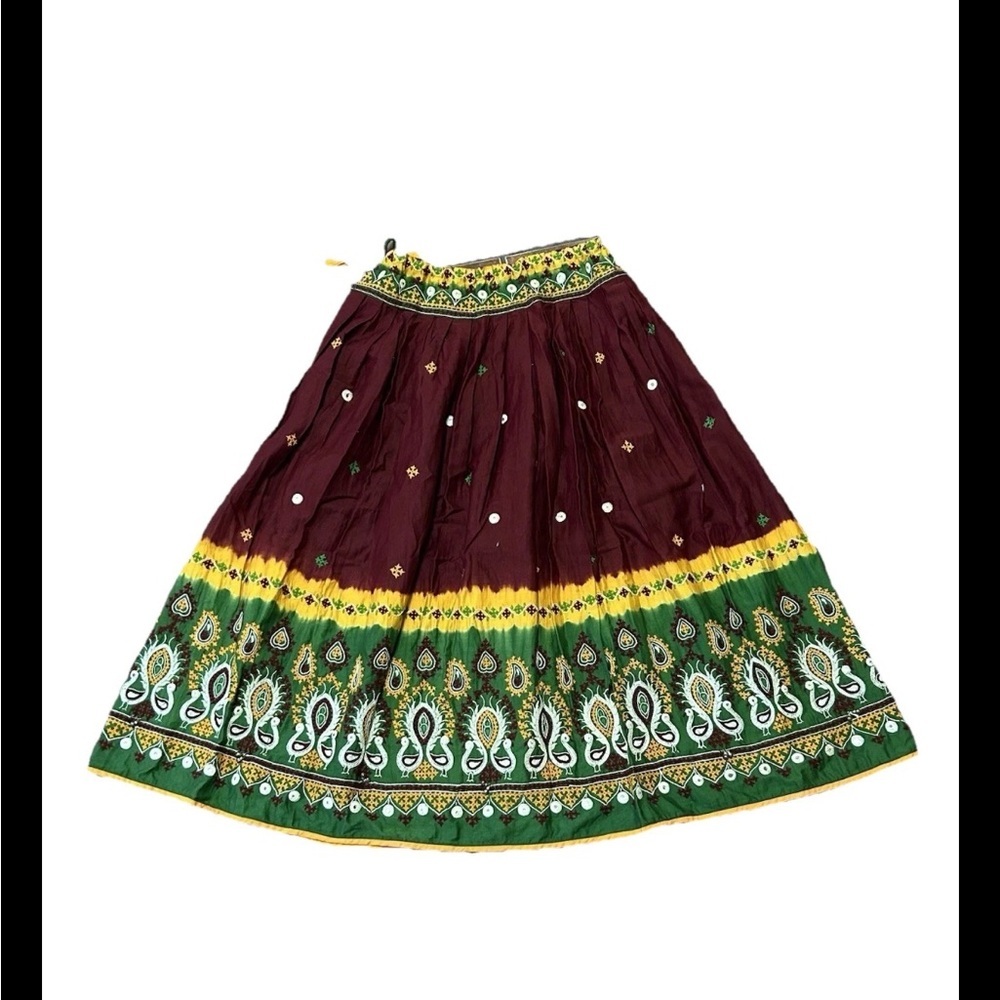 Vintage Indian Skirt size large Embroidered Festival Hippie Folk Boho